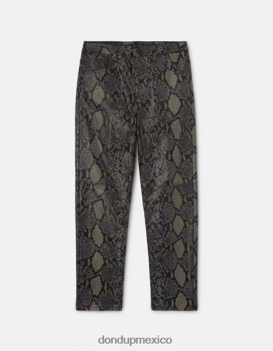 negro DONDUP mujer pantalones nicole regular fit de algodón estampado vestir D0VXD82