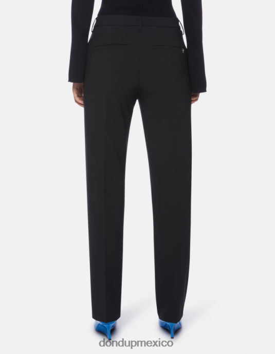 negro DONDUP mujer pantalones patty regular fit de lana vestir D0VXD196