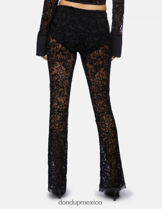 negro DONDUP mujer pantalones slim con encaje vestir D0VXD239