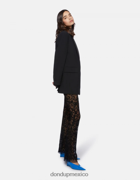 negro DONDUP mujer pantalones slim con encaje vestir D0VXD239