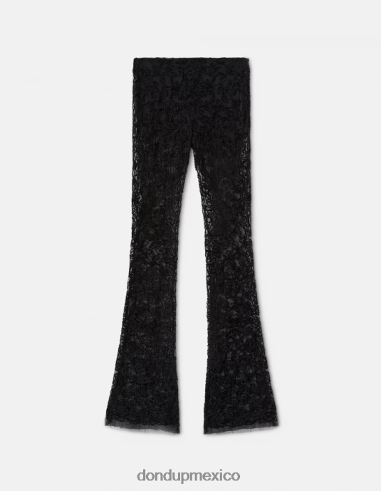 negro DONDUP mujer pantalones slim con encaje vestir D0VXD239