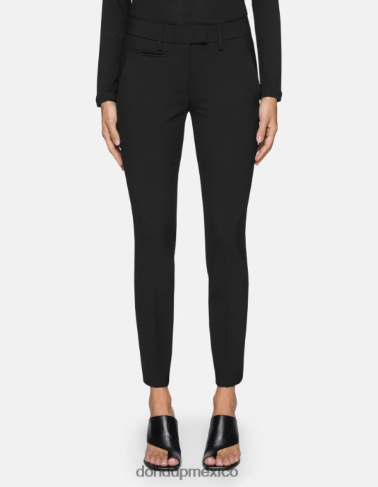 negro DONDUP mujer pantalones slim fit perfectos de lana vestir D0VXD185