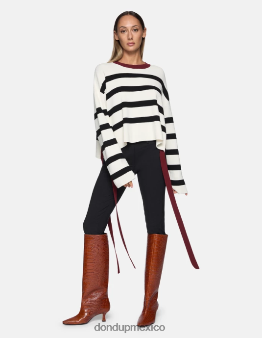 negro DONDUP mujer pantalones slim fit perfectos de lana vestir D0VXD185