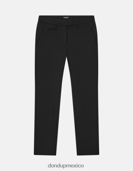 negro DONDUP mujer pantalones slim fit perfectos de lana vestir D0VXD185