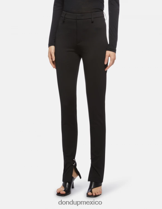negro DONDUP mujer pantalones suzi de punto muy ajustados vestir D0VXD124