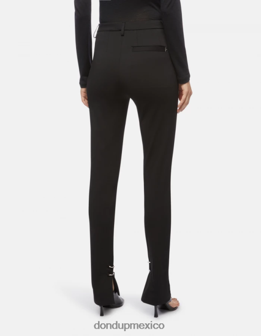 negro DONDUP mujer pantalones suzi de punto muy ajustados vestir D0VXD124