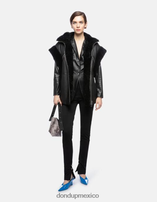 negro DONDUP mujer pantalones suzi de punto muy ajustados vestir D0VXD124