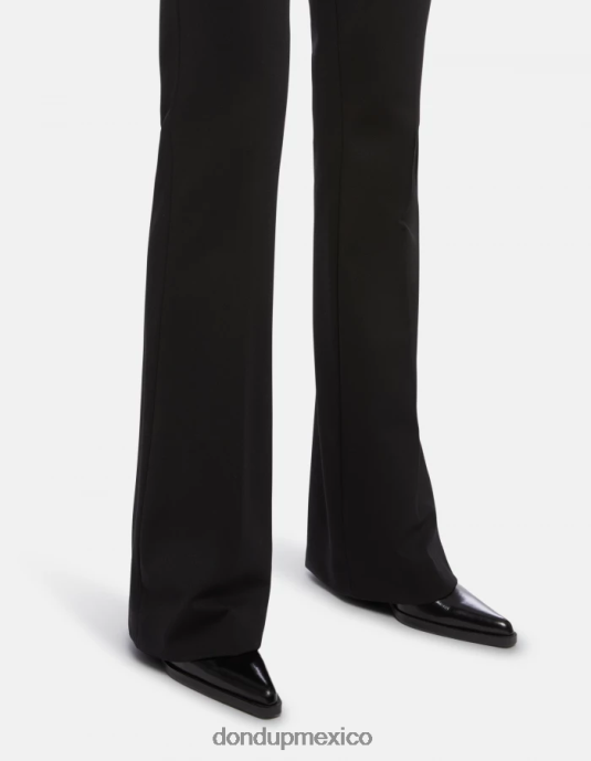 negro DONDUP mujer pantalones tina de punto con corte bootcut vestir D0VXD205