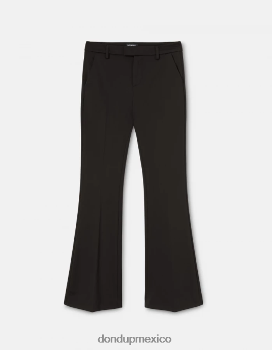 negro DONDUP mujer pantalones tina de punto con corte bootcut vestir D0VXD205
