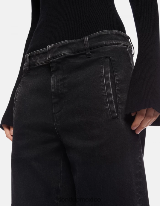 negro DONDUP mujer pantalones tori holgados de denim elástico vestir D0VXD130