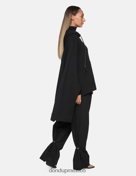 negro DONDUP mujer pantalones tru holgados de algodón vestir D0VXD215
