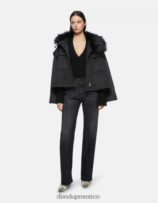 negro DONDUP mujer polo slim de viscosa vestir D0VXD317