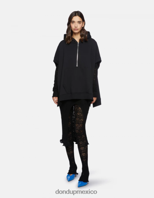 negro DONDUP mujer sudadera con capucha de gran tamaño vestir D0VXD442