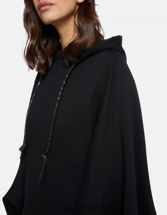negro DONDUP mujer sudadera con capucha de gran tamaño vestir D0VXD443