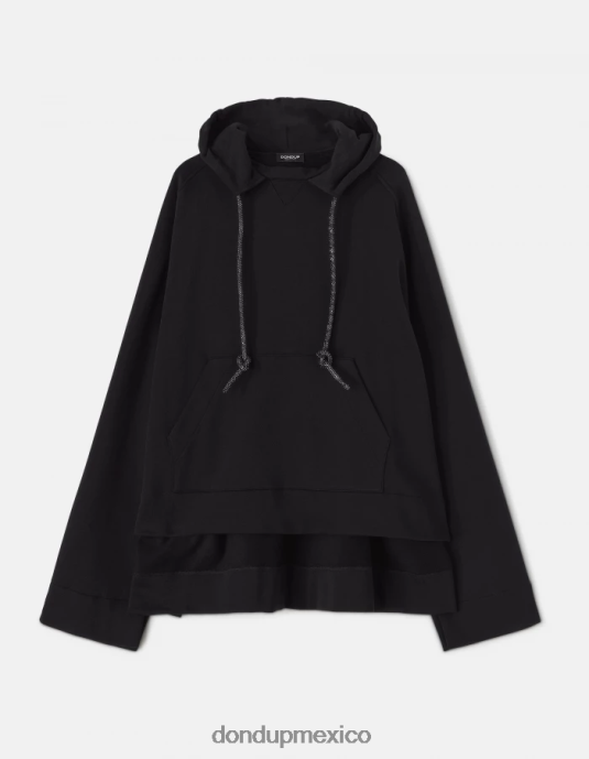 negro DONDUP mujer sudadera con capucha de gran tamaño vestir D0VXD443