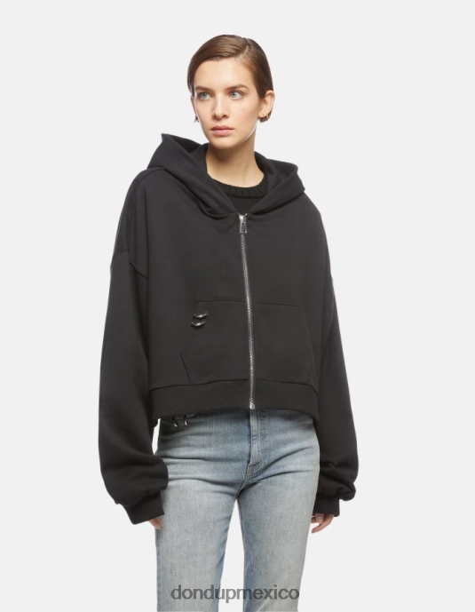 negro DONDUP mujer sudadera con capucha de gran tamaño vestir D0VXD445