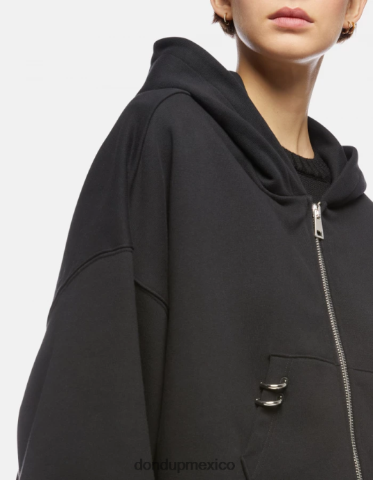 negro DONDUP mujer sudadera con capucha de gran tamaño vestir D0VXD445
