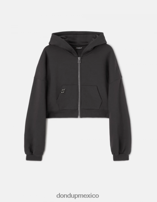 negro DONDUP mujer sudadera con capucha de gran tamaño vestir D0VXD445