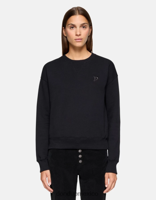 negro DONDUP mujer sudadera regular fit con cuello redondo vestir D0VXD422