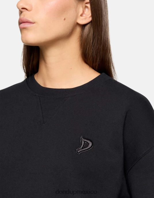 negro DONDUP mujer sudadera regular fit con cuello redondo vestir D0VXD422