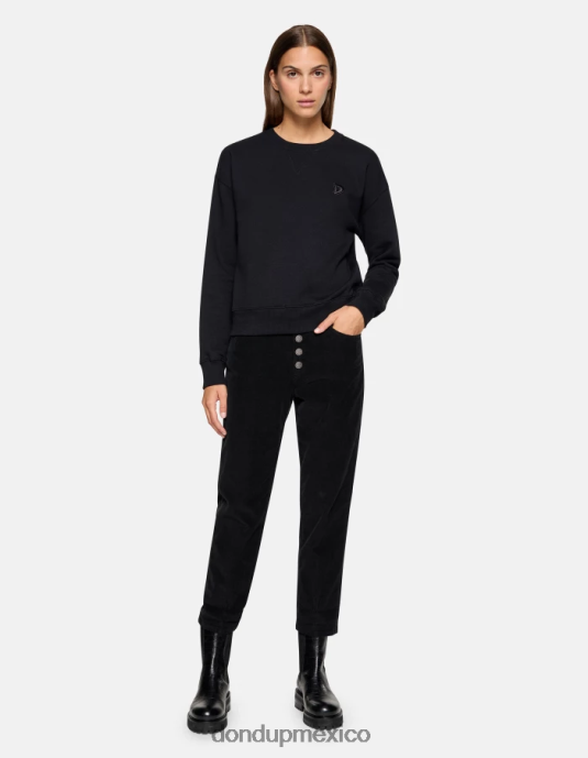 negro DONDUP mujer sudadera regular fit con cuello redondo vestir D0VXD422