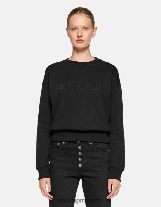 negro DONDUP mujer sudadera regular fit con cuello redondo vestir D0VXD428