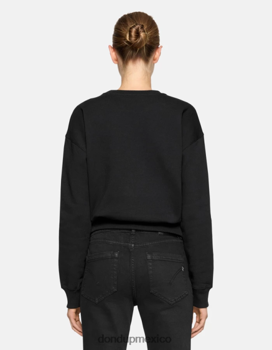 negro DONDUP mujer sudadera regular fit con cuello redondo vestir D0VXD428