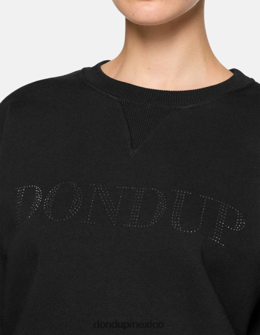 negro DONDUP mujer sudadera regular fit con cuello redondo vestir D0VXD428