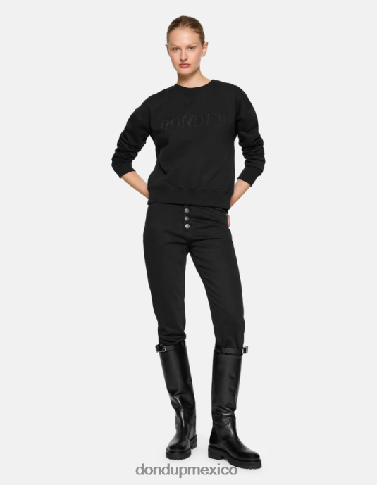 negro DONDUP mujer sudadera regular fit con cuello redondo vestir D0VXD428
