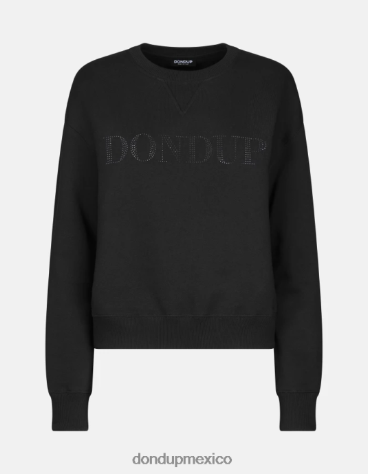 negro DONDUP mujer sudadera regular fit con cuello redondo vestir D0VXD428