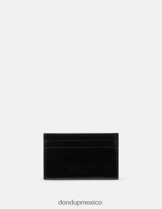 negro DONDUP mujer tarjetero de piel brillante accesorios D0VXD507