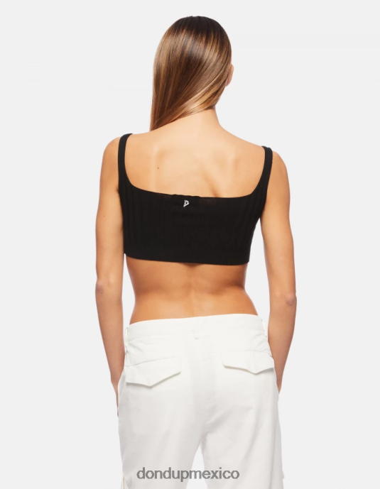 negro DONDUP mujer top corto de viscosa vestir D0VXD316