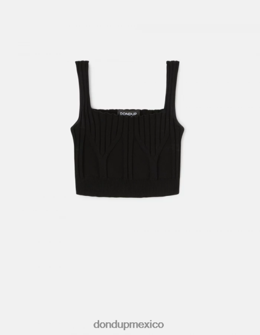 negro DONDUP mujer top corto de viscosa vestir D0VXD316