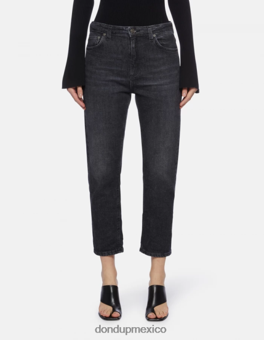 negro DONDUP mujer vaqueros cindy regular fit de denim elástico vestir D0VXD64