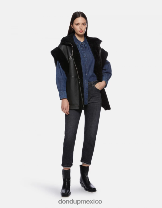 negro DONDUP mujer vaqueros cindy regular fit de denim elástico vestir D0VXD64