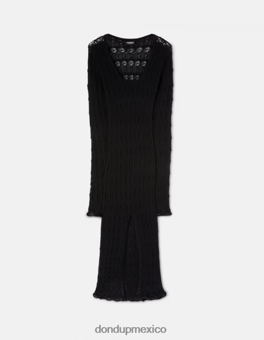 negro DONDUP mujer vestido ajustado de encaje vestir D0VXD284