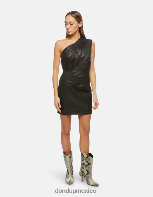 negro DONDUP mujer vestido corto de napa vestir D0VXD291
