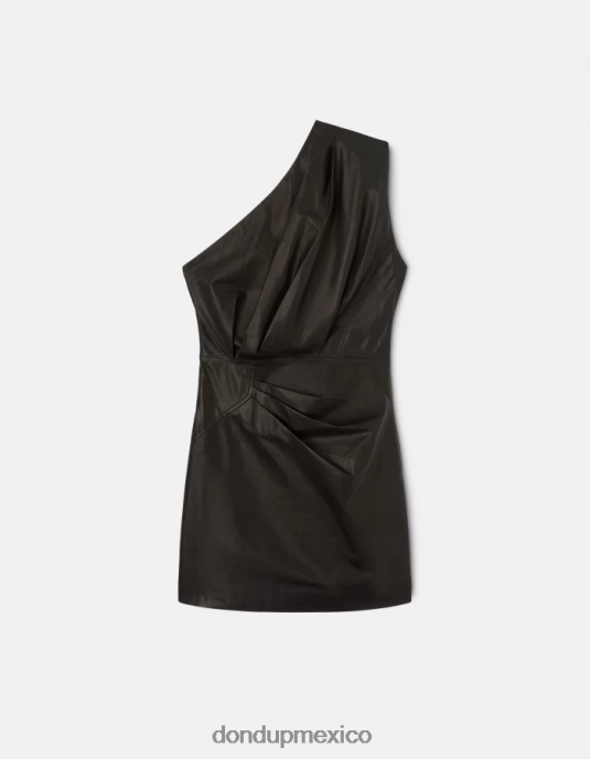 negro DONDUP mujer vestido corto de napa vestir D0VXD291