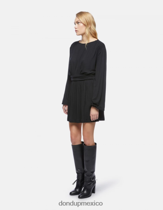 negro DONDUP mujer vestido corto de viscosa vestir D0VXD277