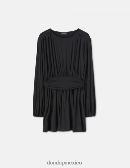 negro DONDUP mujer vestido corto de viscosa vestir D0VXD277