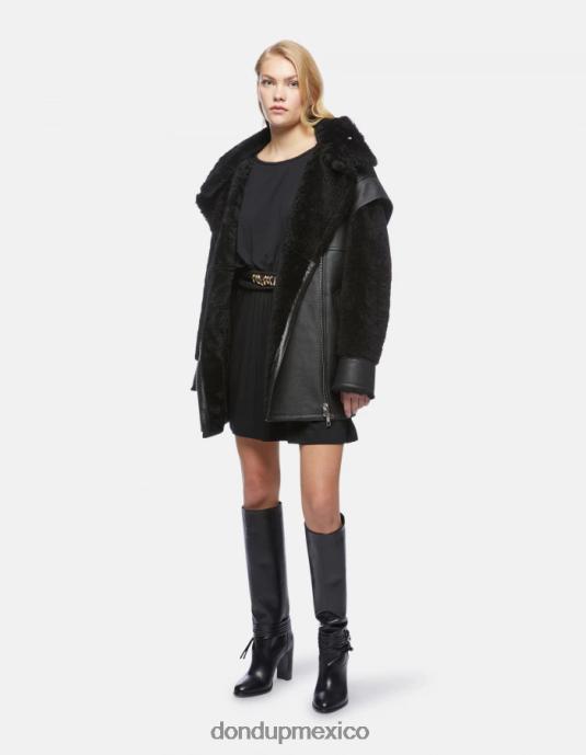 negro DONDUP mujer vestido corto de viscosa vestir D0VXD277