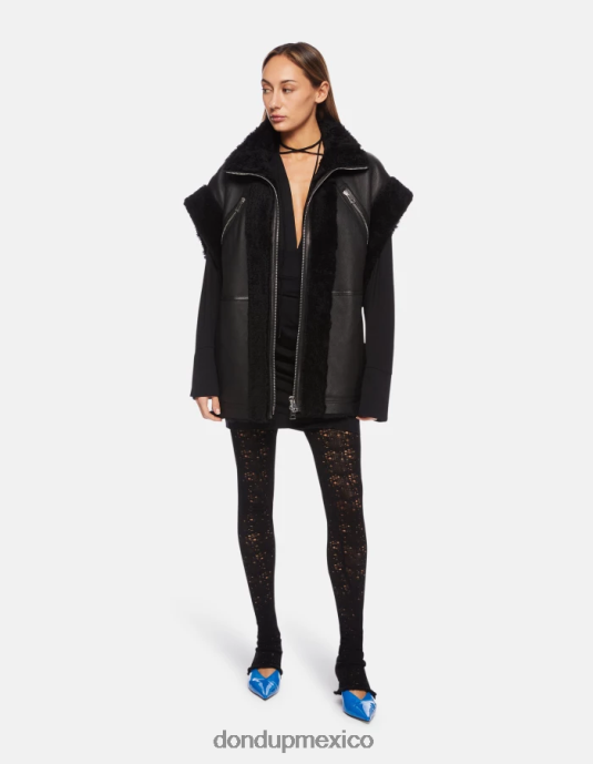 negro DONDUP mujer vestido corto de viscosa vestir D0VXD282