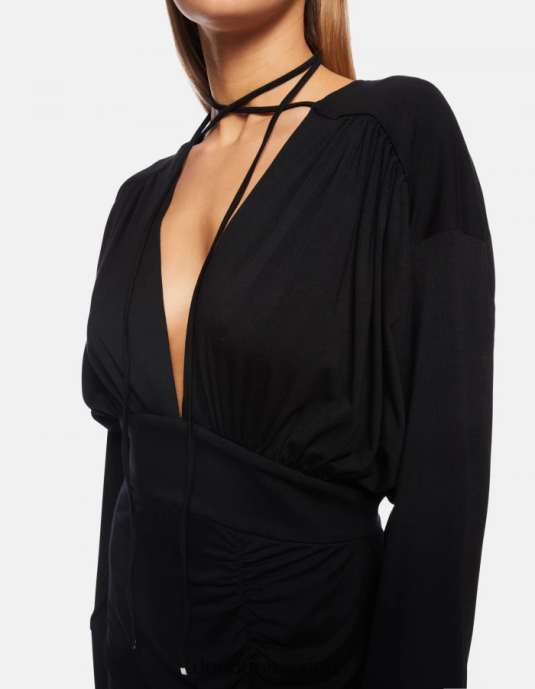 negro DONDUP mujer vestido corto de viscosa vestir D0VXD282