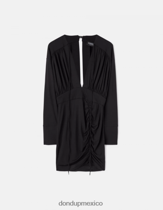negro DONDUP mujer vestido corto de viscosa vestir D0VXD282