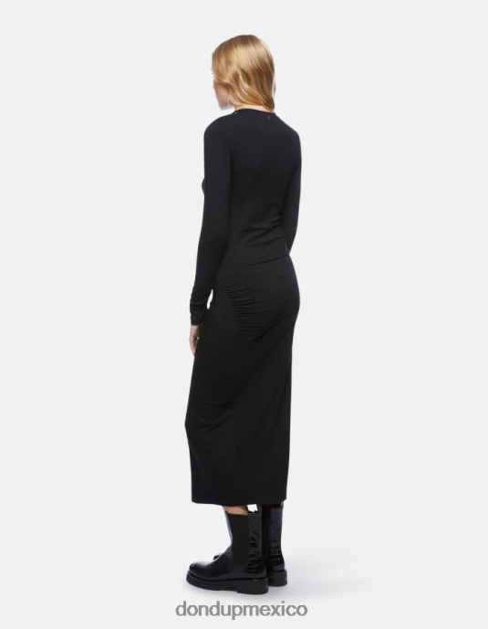negro DONDUP mujer vestido largo de viscosa vestir D0VXD274