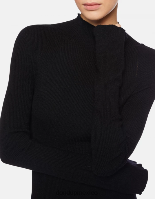 negro DONDUP mujer vestido largo de viscosa vestir D0VXD283