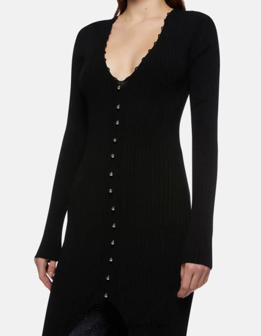 negro DONDUP mujer vestido largo de viscosa vestir D0VXD286
