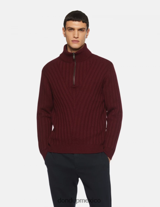 prugna DONDUP hombres Jersey regular fit de lana con cuello alto vestir D0VXD894