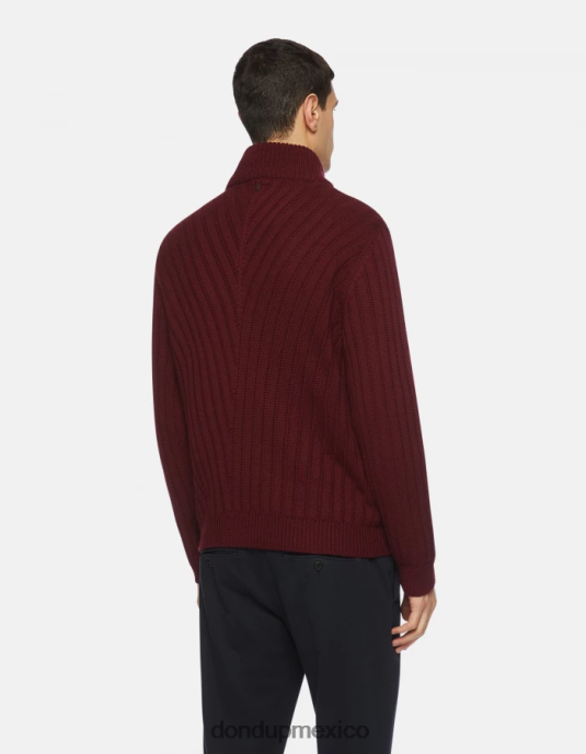 prugna DONDUP hombres Jersey regular fit de lana con cuello alto vestir D0VXD894
