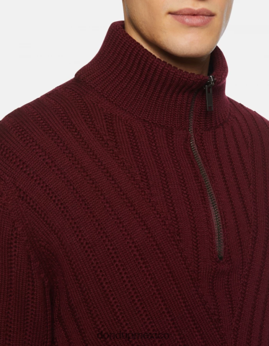 prugna DONDUP hombres Jersey regular fit de lana con cuello alto vestir D0VXD894